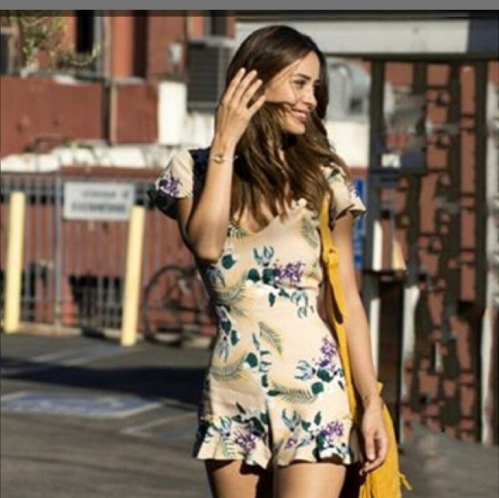 For Love and Lemons floral fern ruffle romper